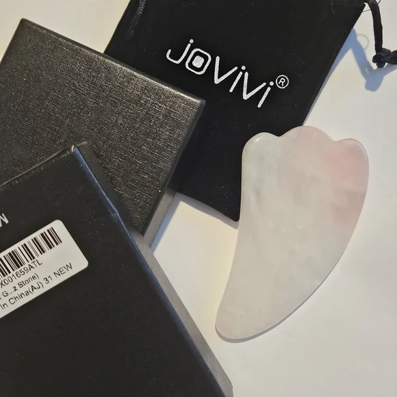 NWT Gua Sha Pink Quartz Facial Tool Massage - Picture 7 of 11